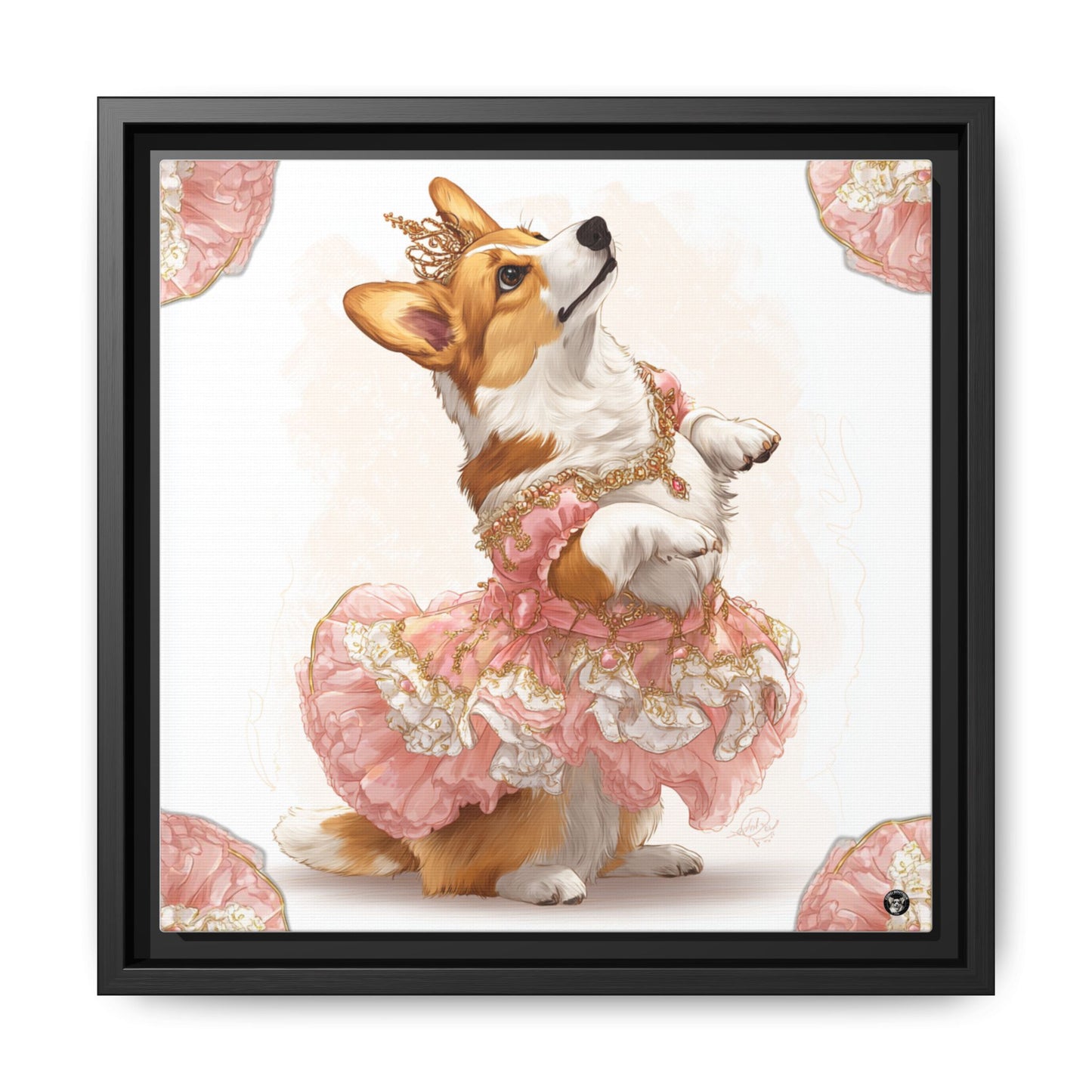 Corgi princesse sur toile
