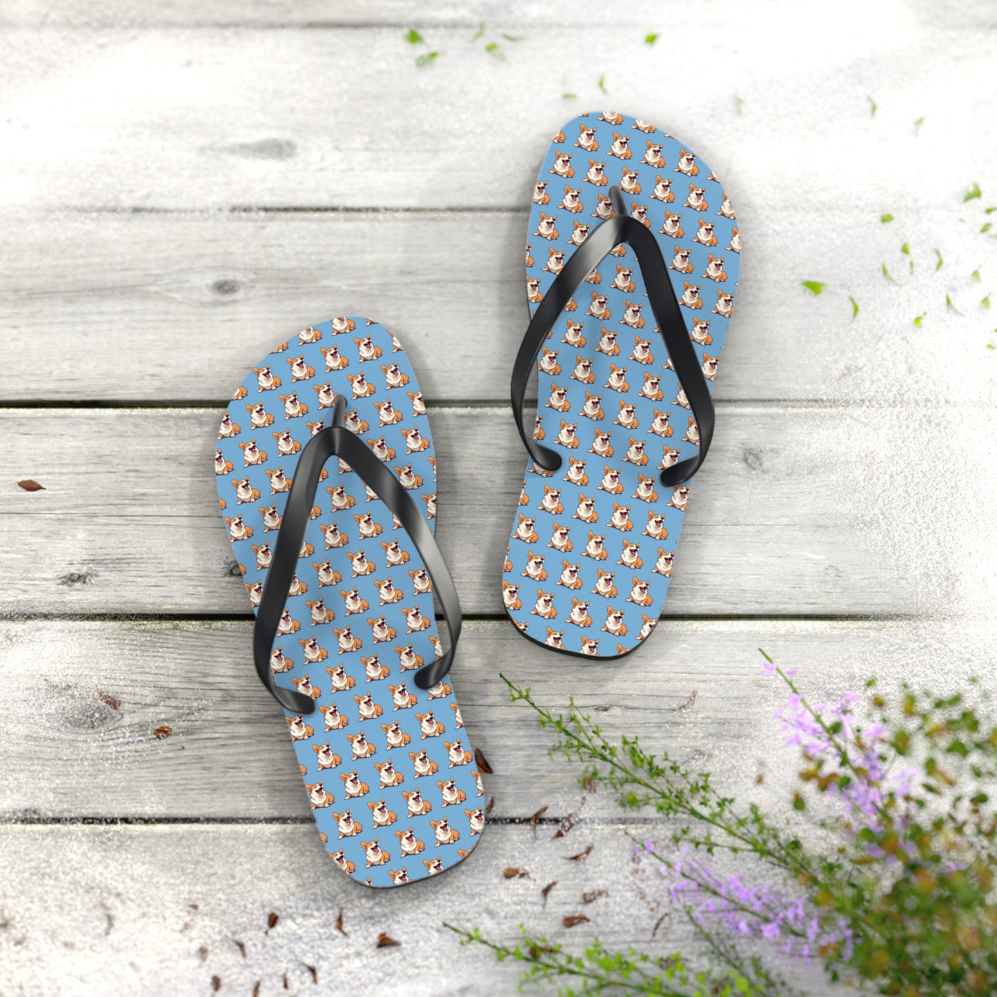 Comical Mosaic Flip-Flops