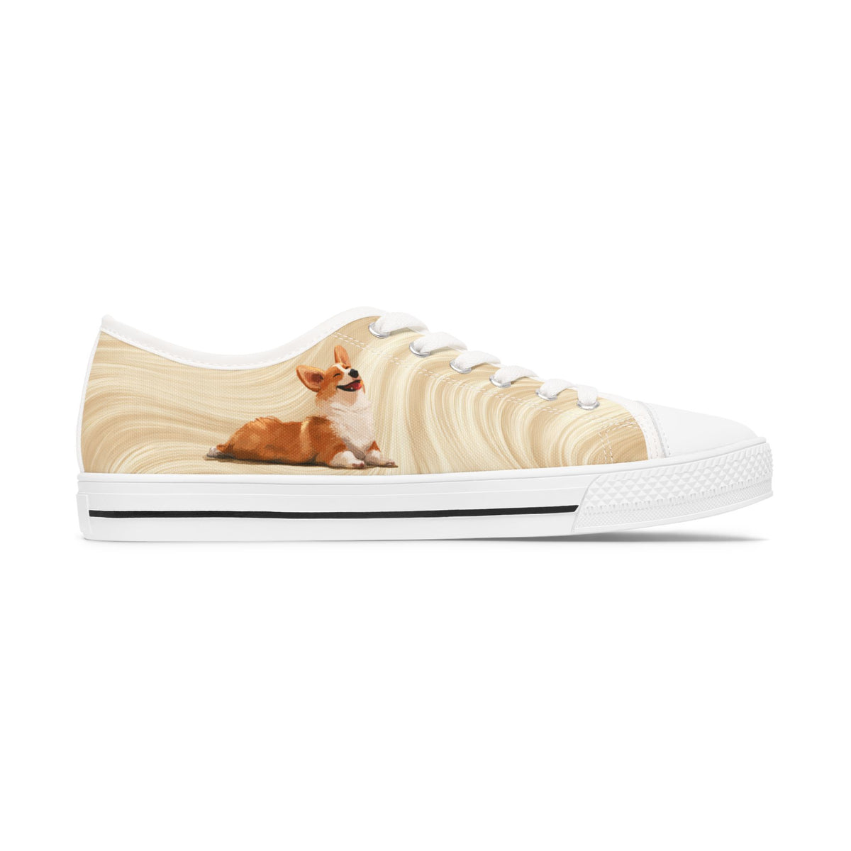 Giddy Sploot Women's Low Top Sneakers — Creamy Champagne Canvas Casual Shoes