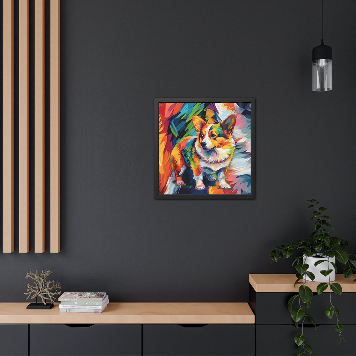 Scouter Corgi Watercolor Framed Print