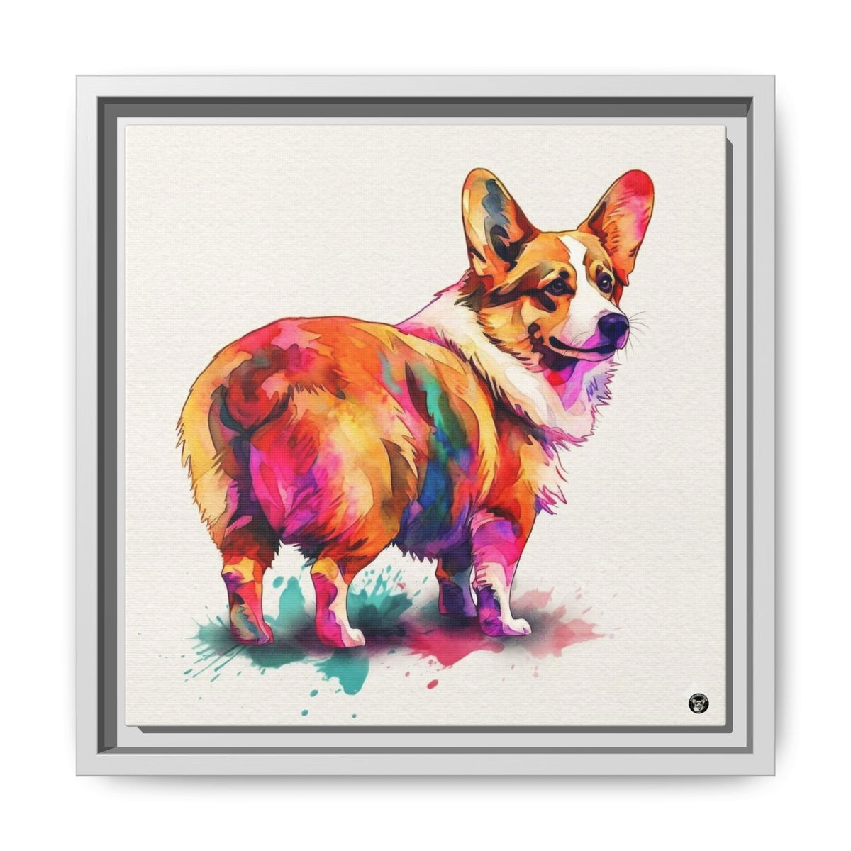 Motley Corgi on Canvas