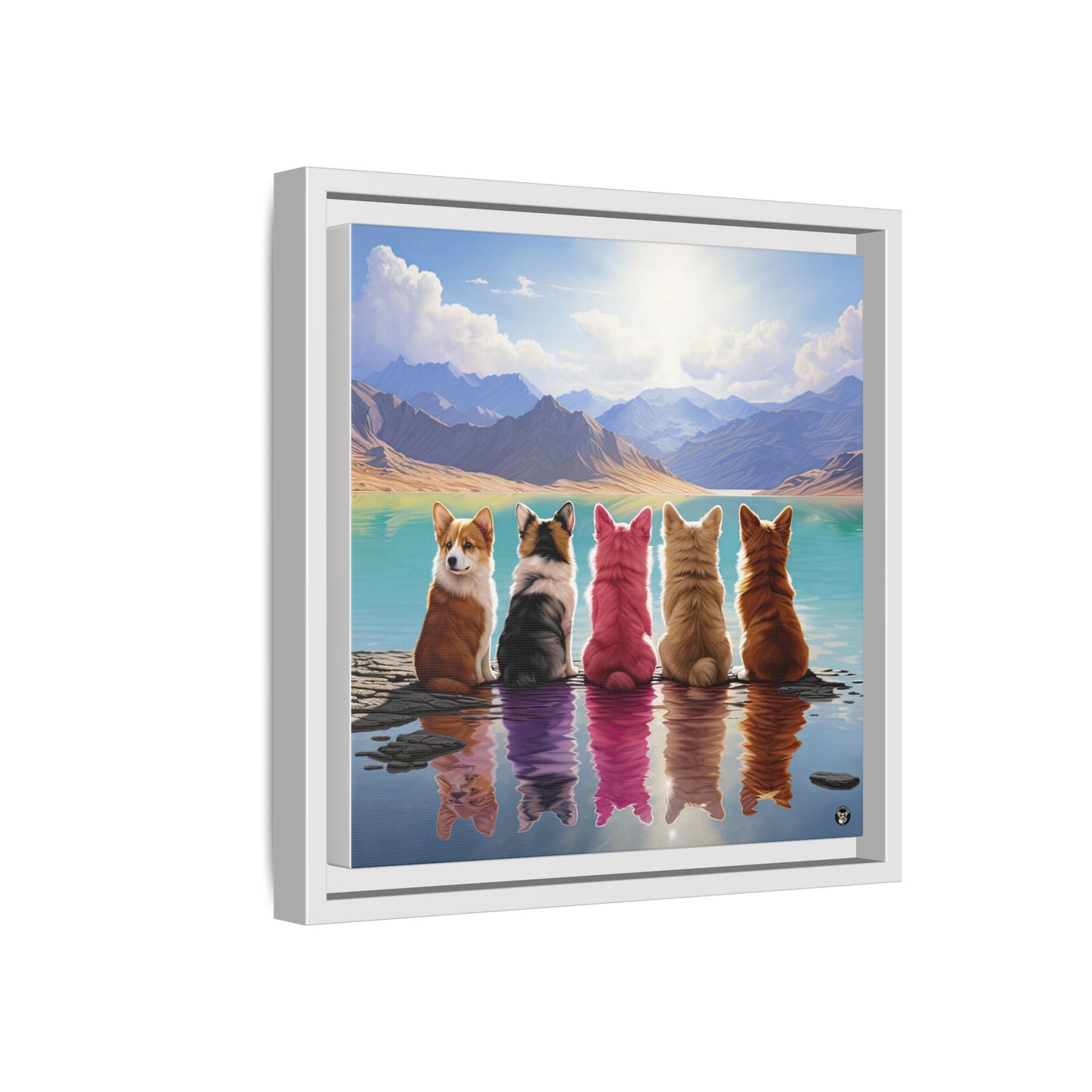 Corgi Lake on Canvas