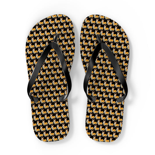 Corgi Mosaic Flip-Flops