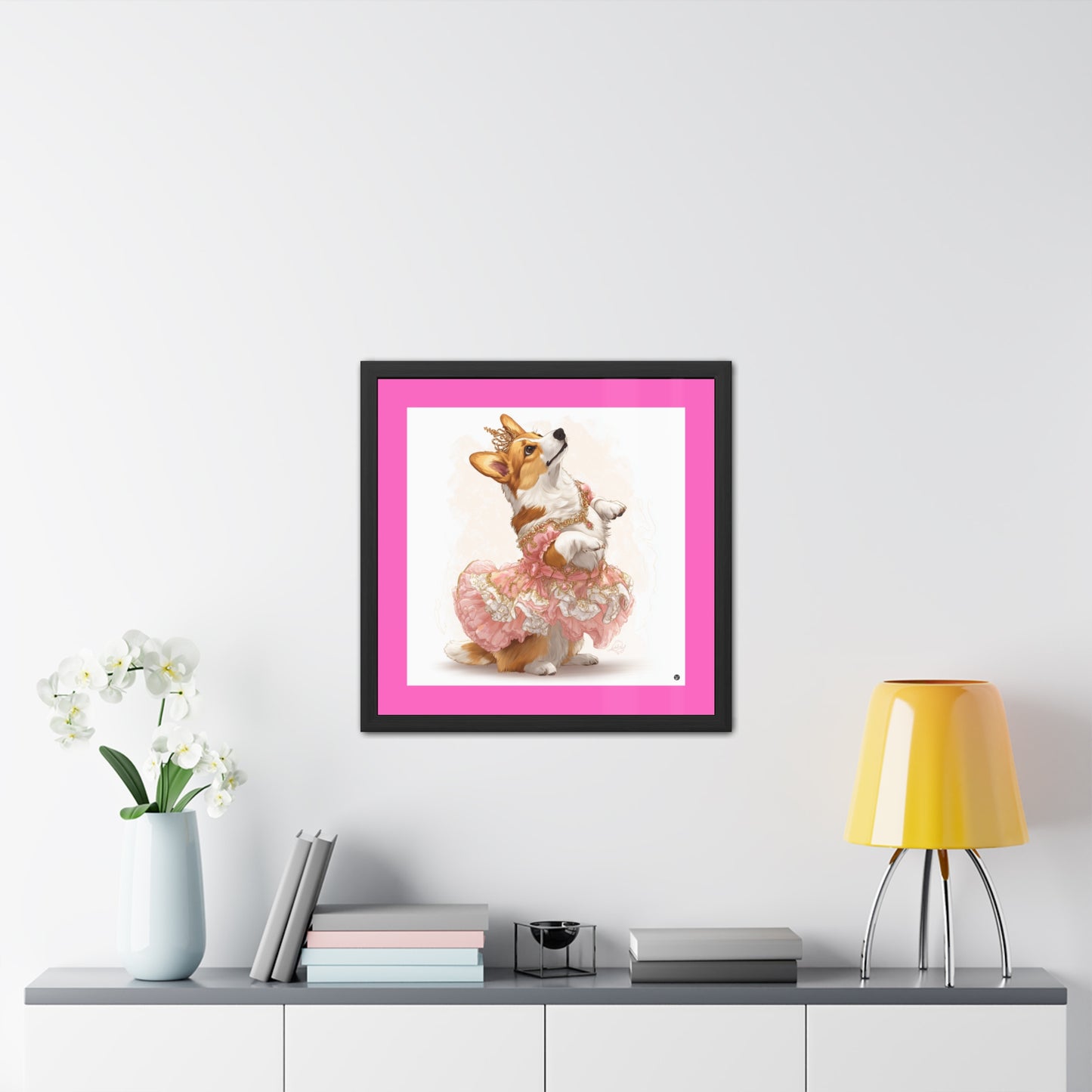 Impression encadrée Princess Corgi