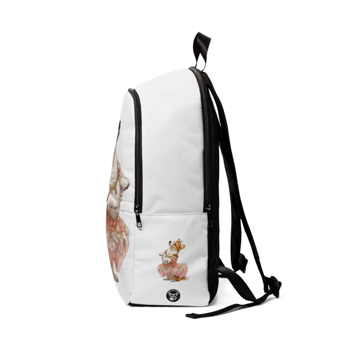 Princess Corgi White & Pink Backpack — Royal Corgi Rucksack