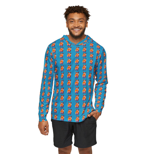 Corgi Butt Stripes Artistic Portrait - Blue Light Hoodie