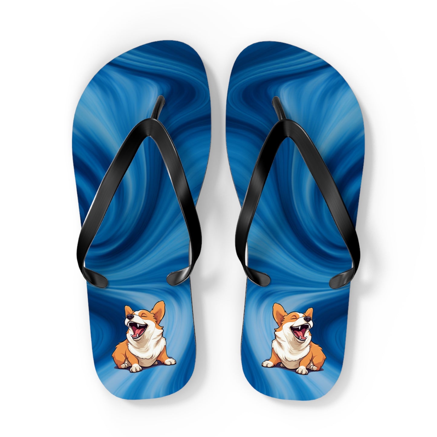 Comical Corgi Flip-Flops