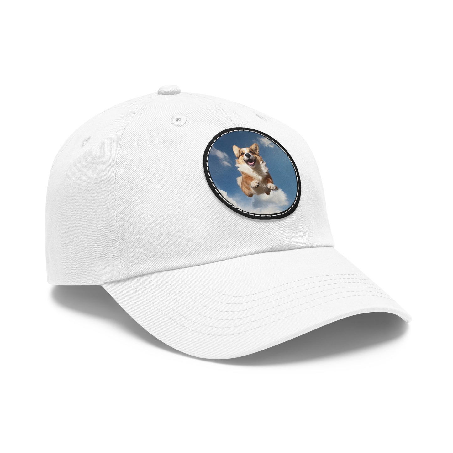 Flying Corgi - Cap with Leather Patch
