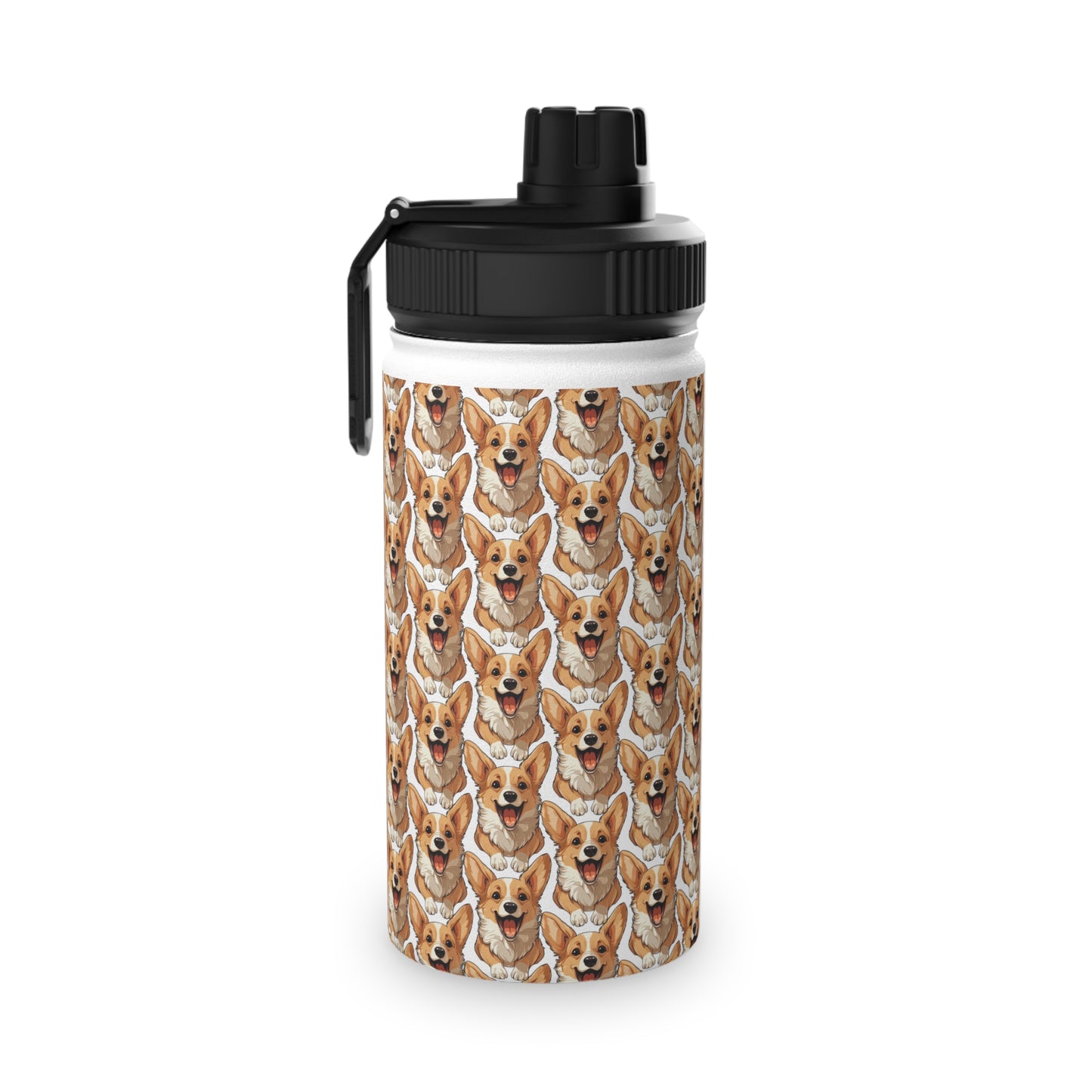 Corgi Cuteness Mosaic - Water Bottle with Sport Lid