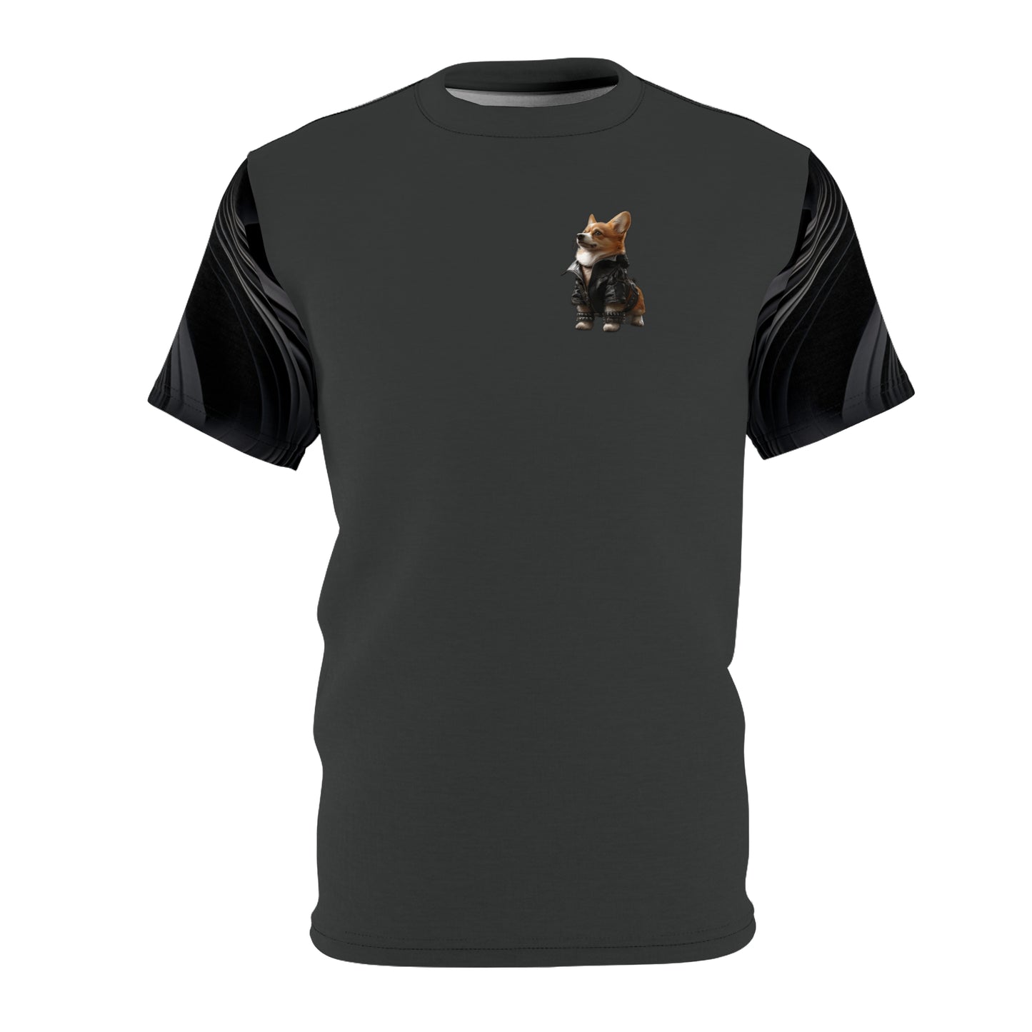 Leader of the Pack Artistic Corgi Charcoal Bold Fashion Tee — Bad to the Dog Bone