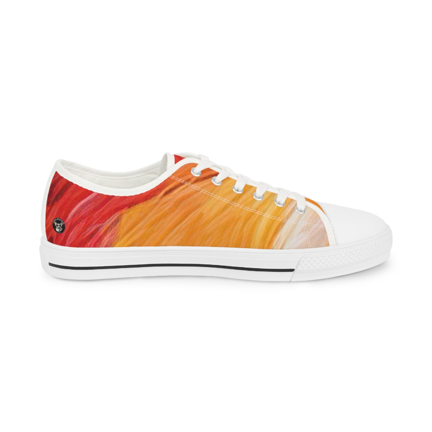 Peekaboo Corgi Vibrant Artistic Men's Low Top Casual Canvas Sneakers