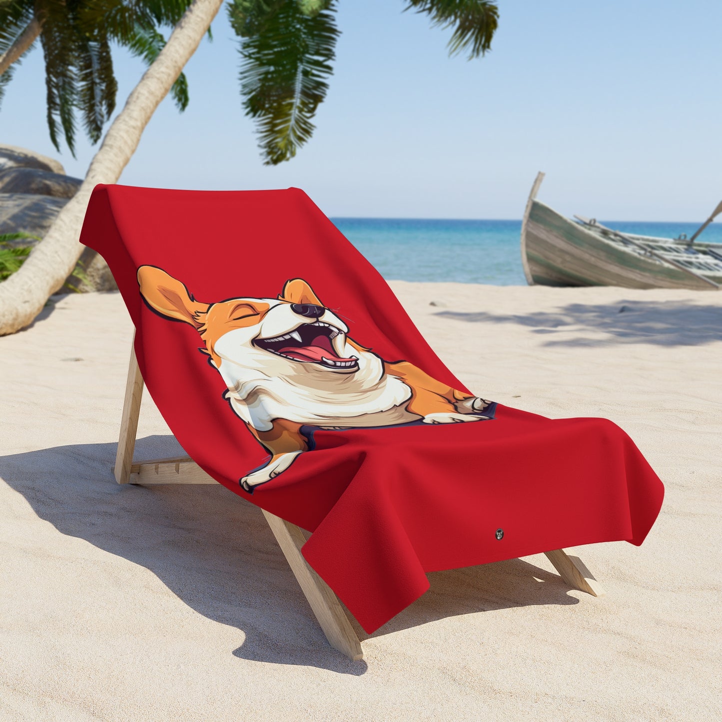 Comical Corgi - Beach Towel