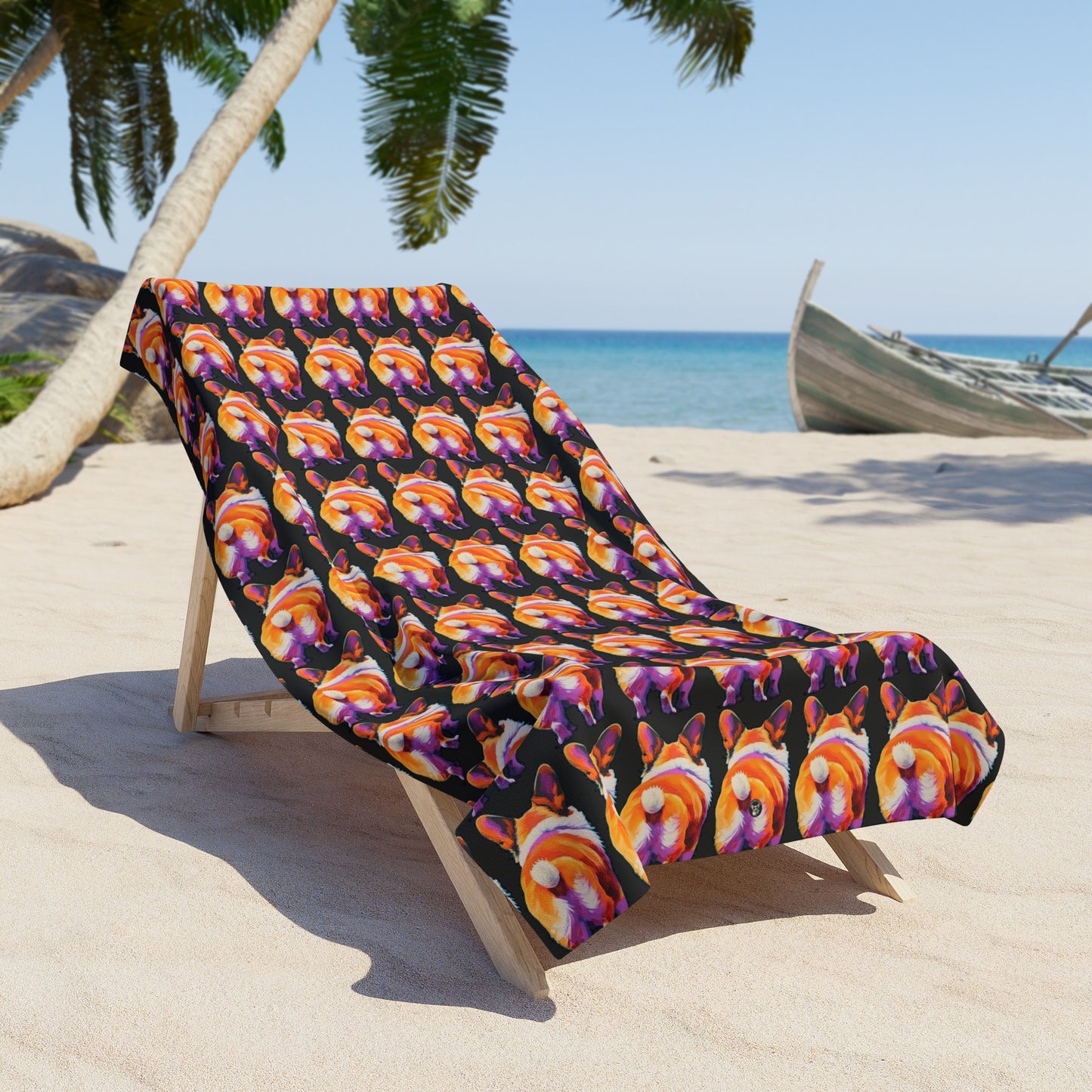 Corgi Butt Mosaic - Beach Towel