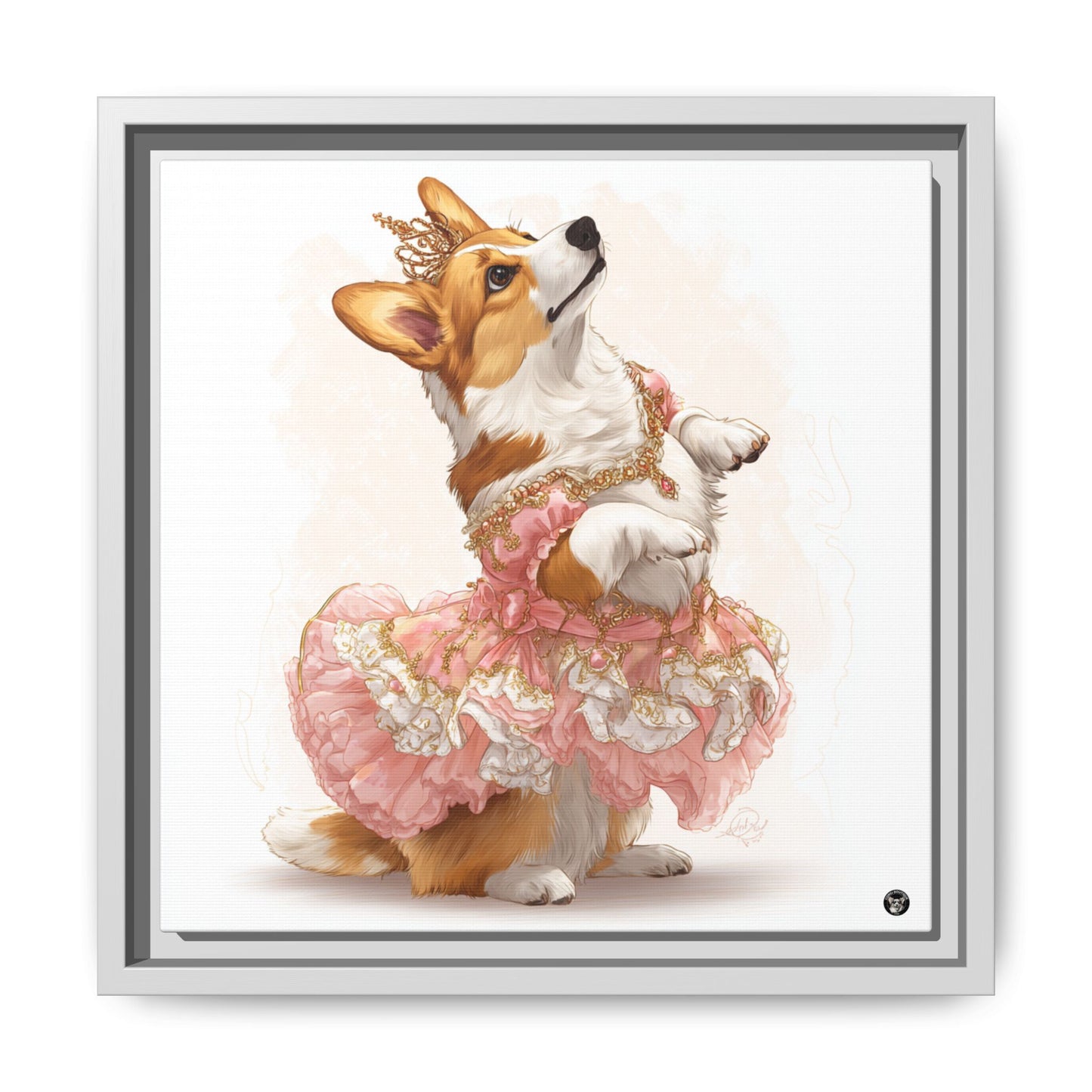Princess Corgi on Canvas