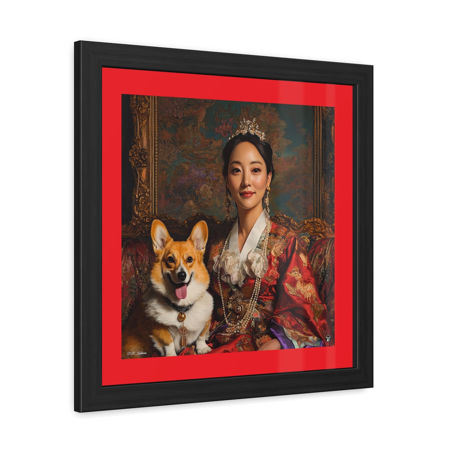 Corgi Queen Framed Print