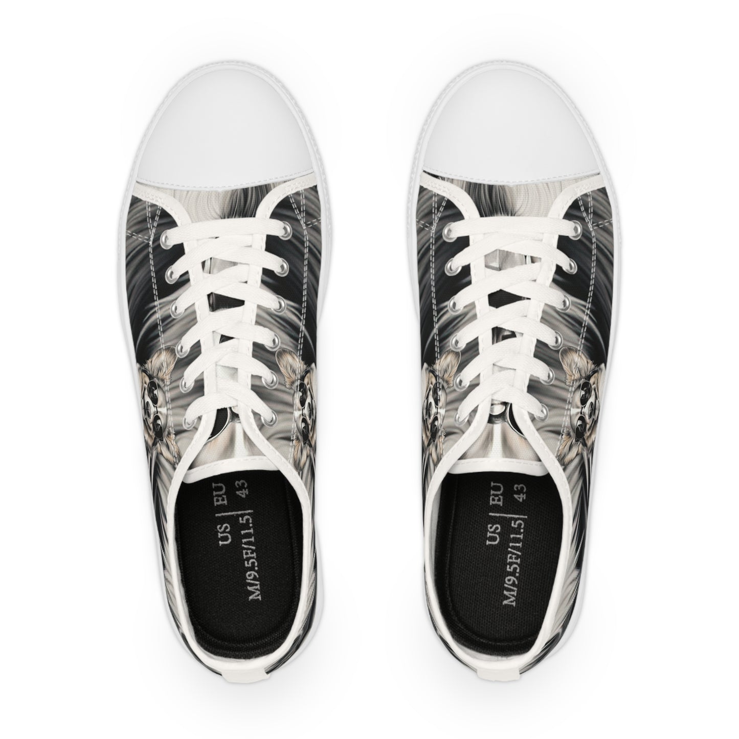 Corgi Cool Portrait in Shades Men's Low Top Casual Canvas Sneakers
