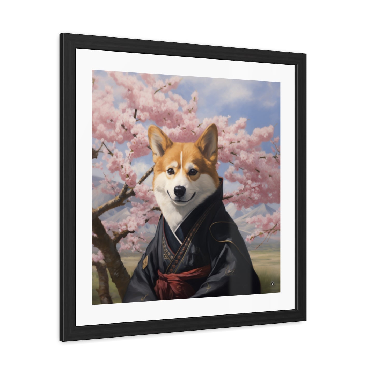 Impression encadrée Corgi ninja