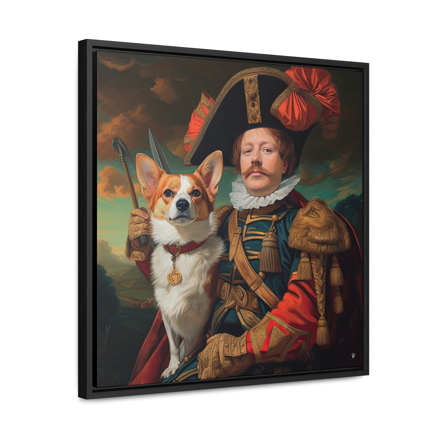 First Royal Corgi - Framed on Canvas