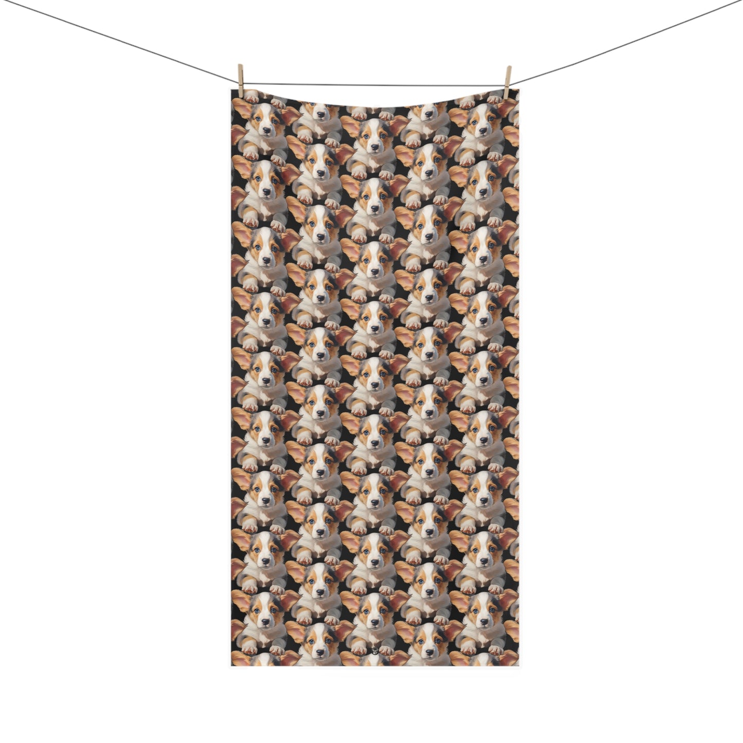 Puppy Portrait Mosaic - Bath Towel