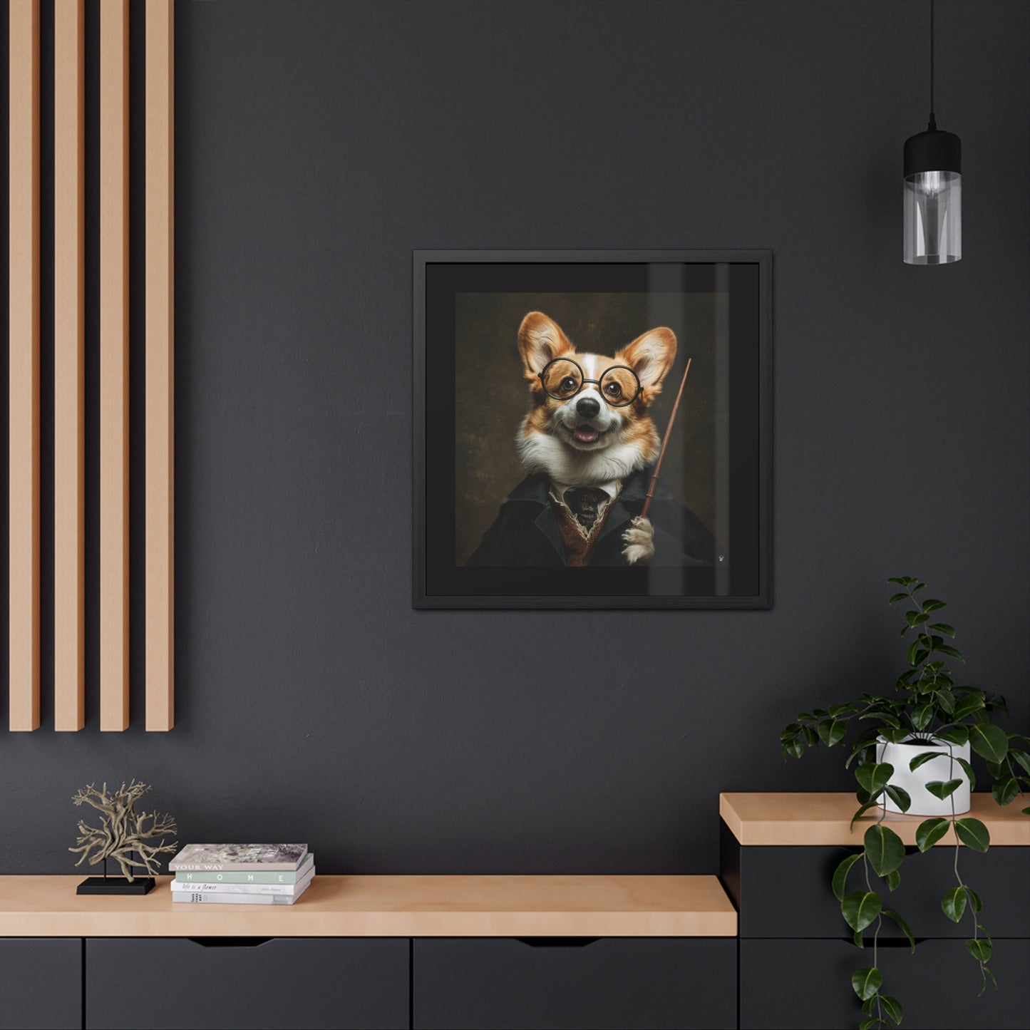 Corgi Potter Framed Print