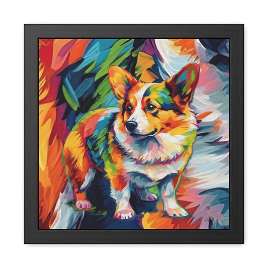 Scouter Corgi Watercolor Framed Print