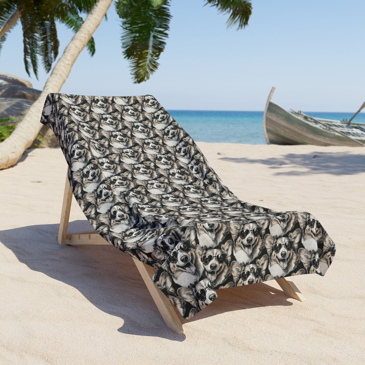 Corgi Cool Mosaic - Beach Towel