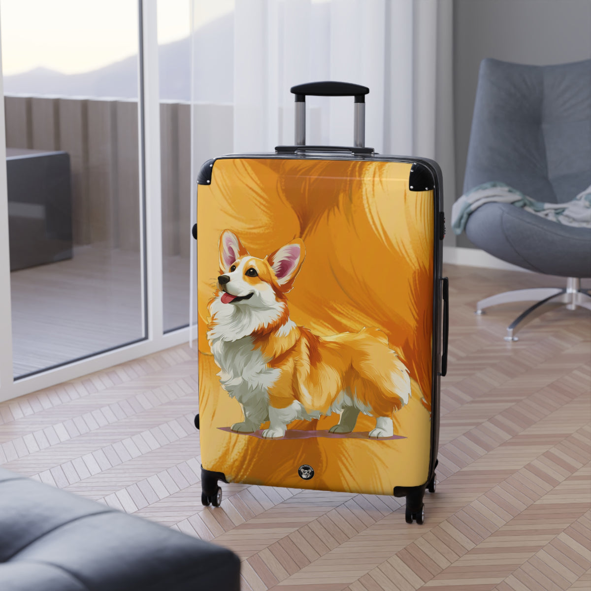 Classic Queen's Corgi Suitcases – Artistic Corgi Rolling Luggage