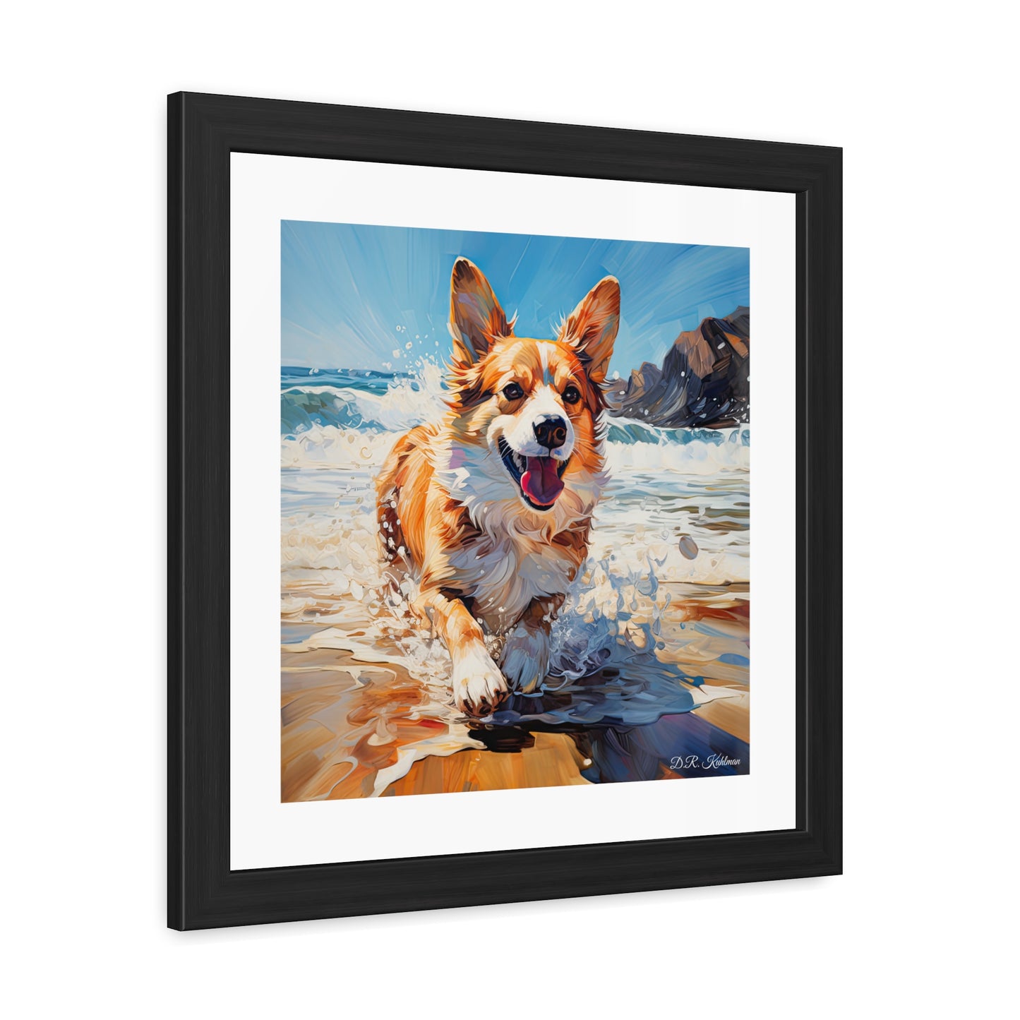 Coastal Corgi - Framed Print