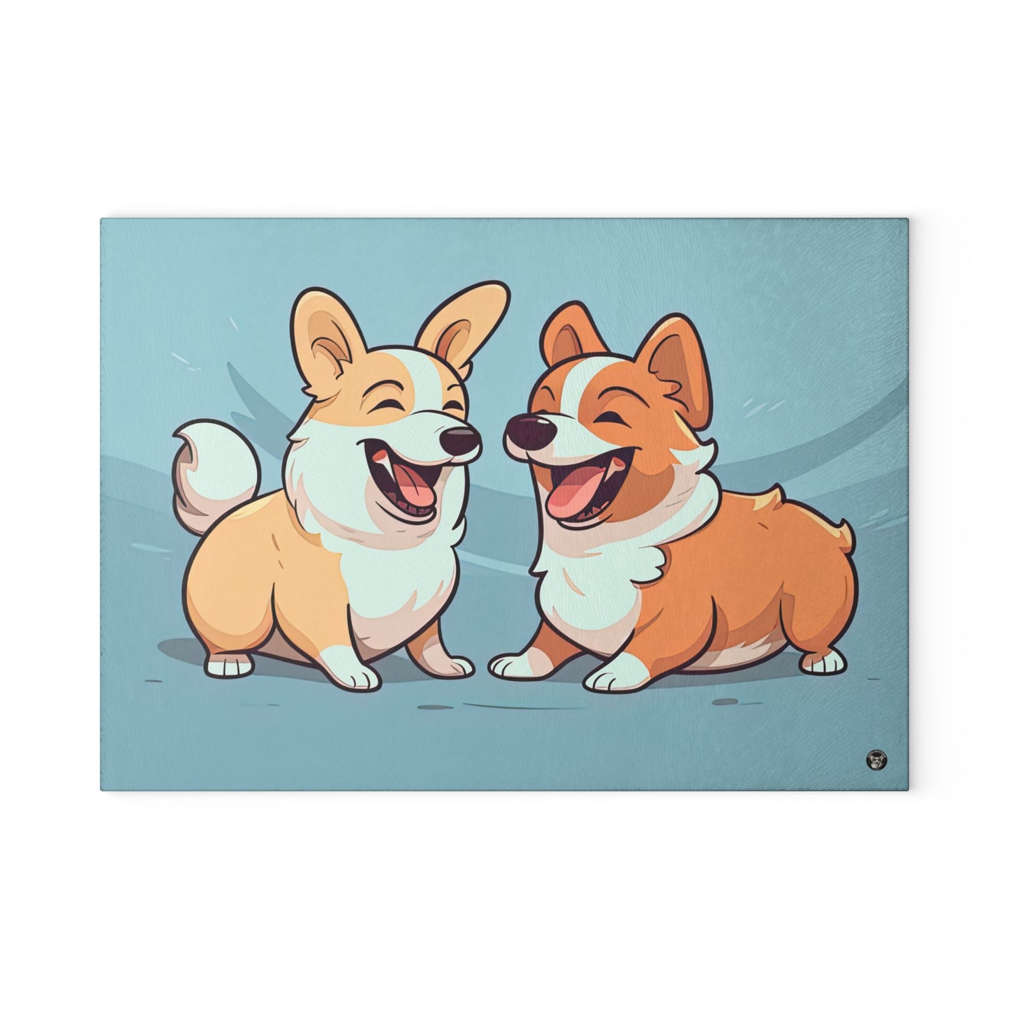 Corgi Couple - Glass Cutting Board