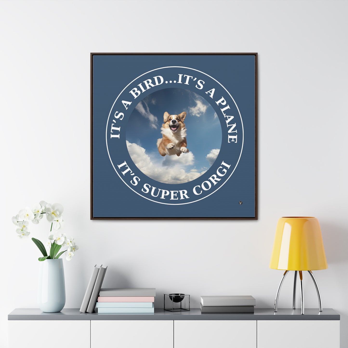 Super Corgi - Framed on Canvas