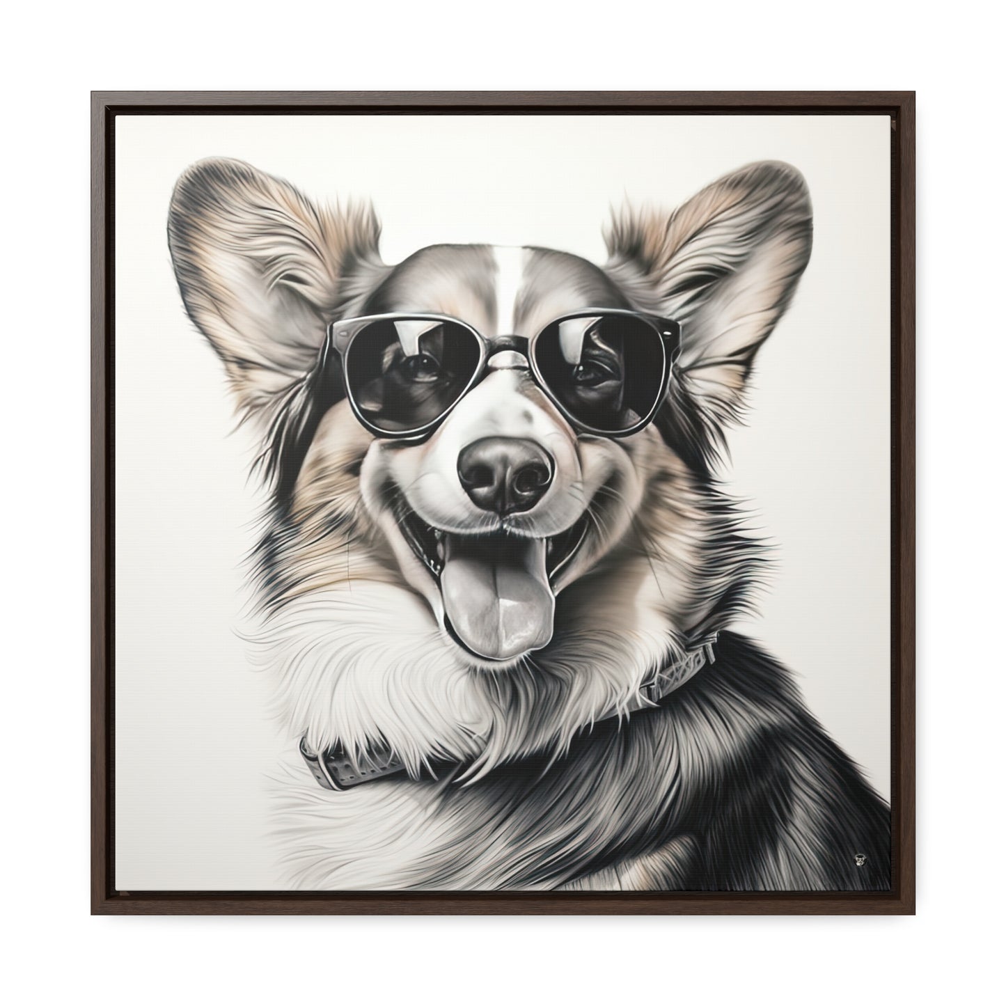 Corgi Cool - Framed on Canvas