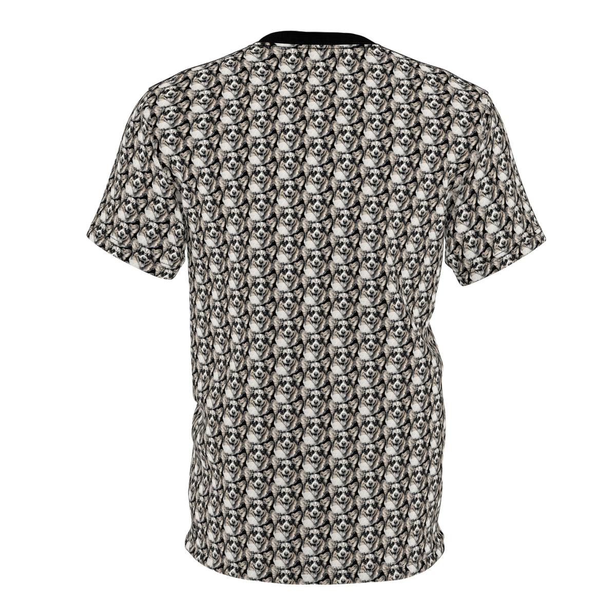 Shades of Swagger Multiplied Unisex Bold Fashion Tee - The Cool of Corgi Repeater Motif on Phantom Black