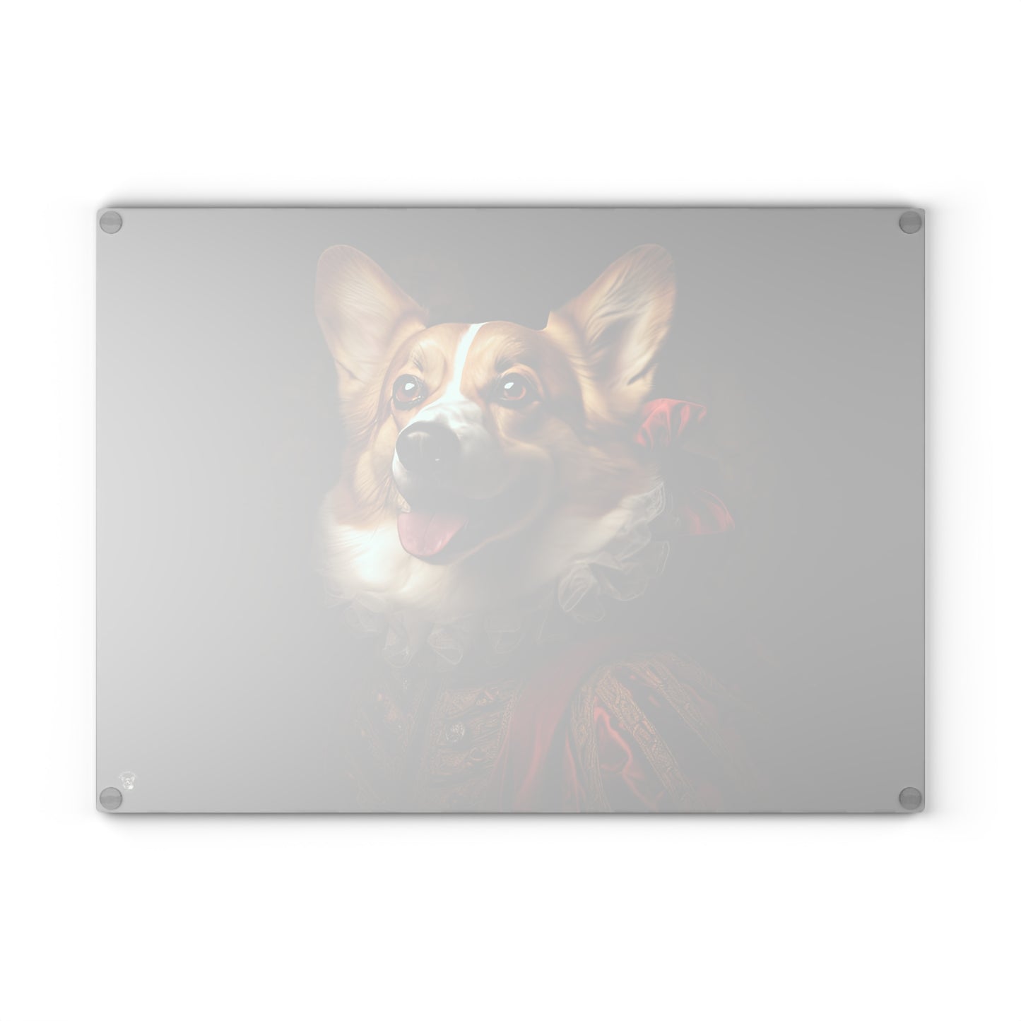 Renaissance Corgi - Glass Cutting Board