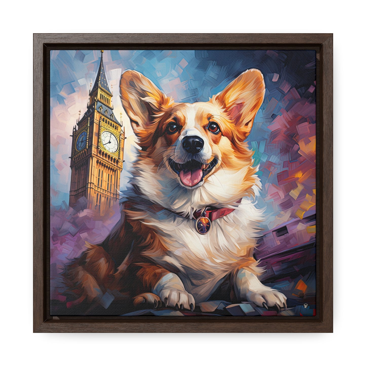 Corgi and Ben - Framed on Canvas