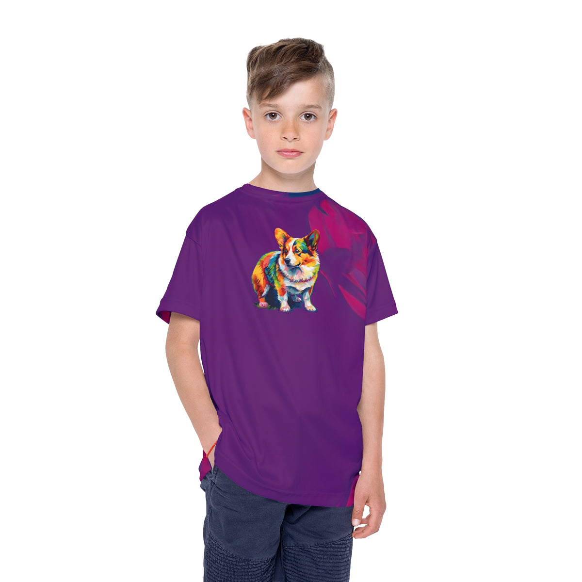 Scouter Corgi Watercolor Kid's Sports Tee