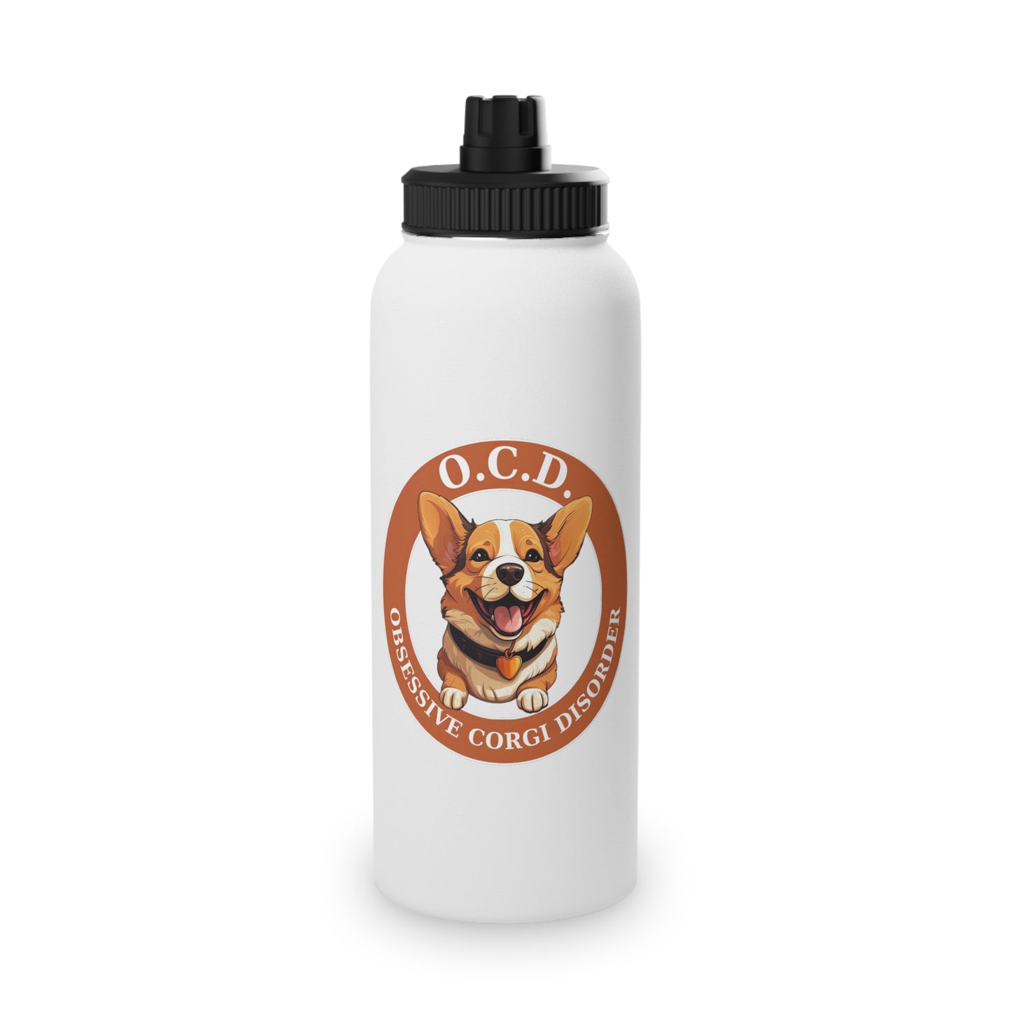O.C.D. Obsessive Corgi Disorder - Water Bottle with Sport Lid