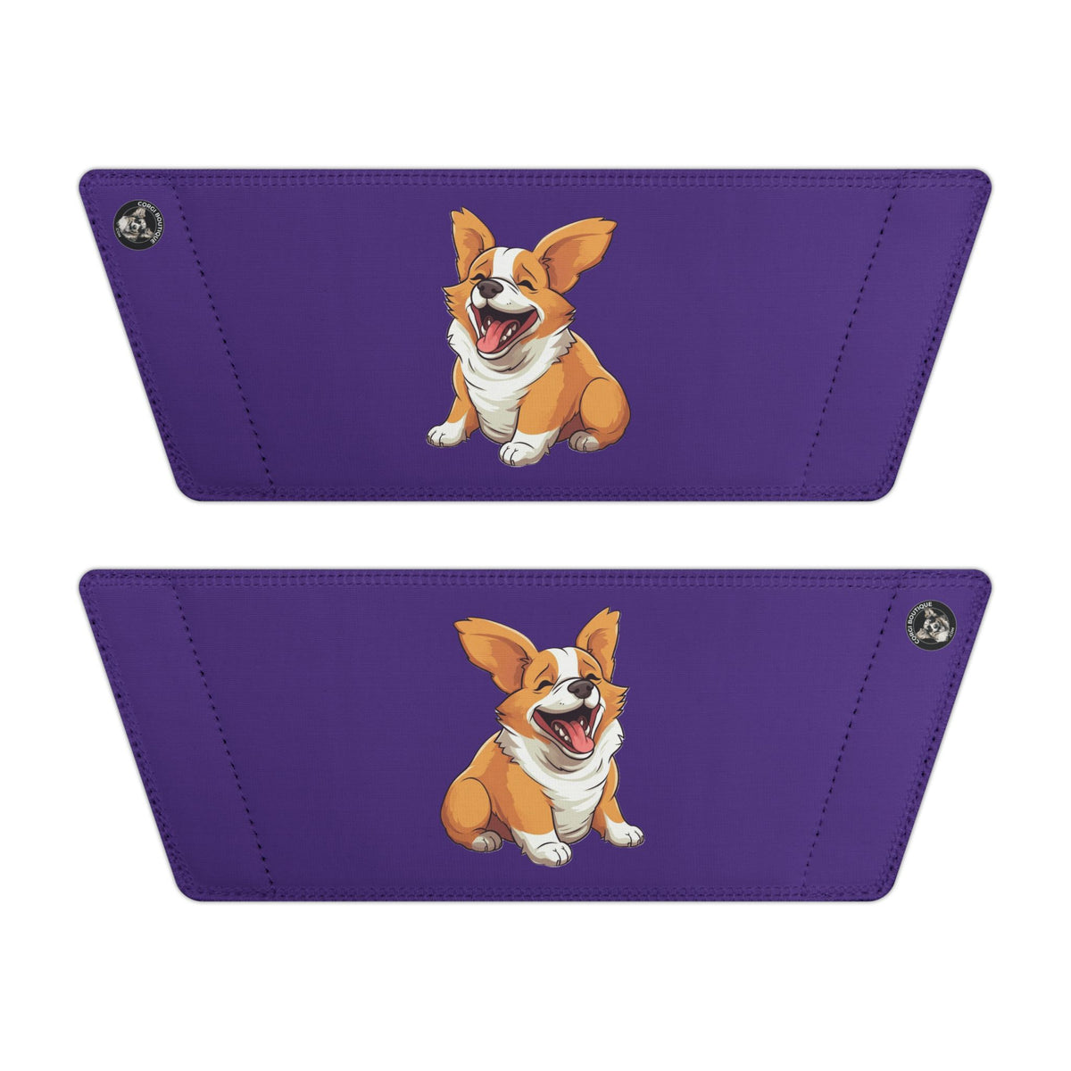 Jolly Jiggling Animated Corgi Men's Purple Slide Sandals - Casual Pool & Beach Slides