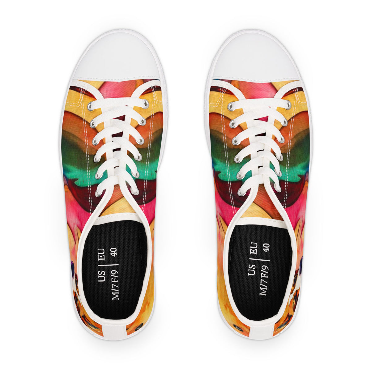 Motley Corgi Women's Low Top Casual Watercolor Canvas Sneakers
