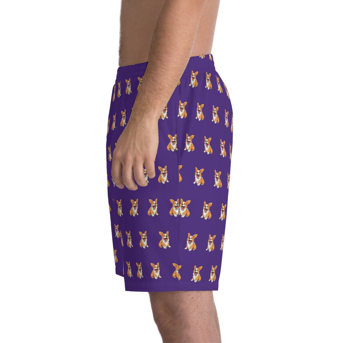 Jolly Jiggling Animated Corgi - Purple Board Shorts