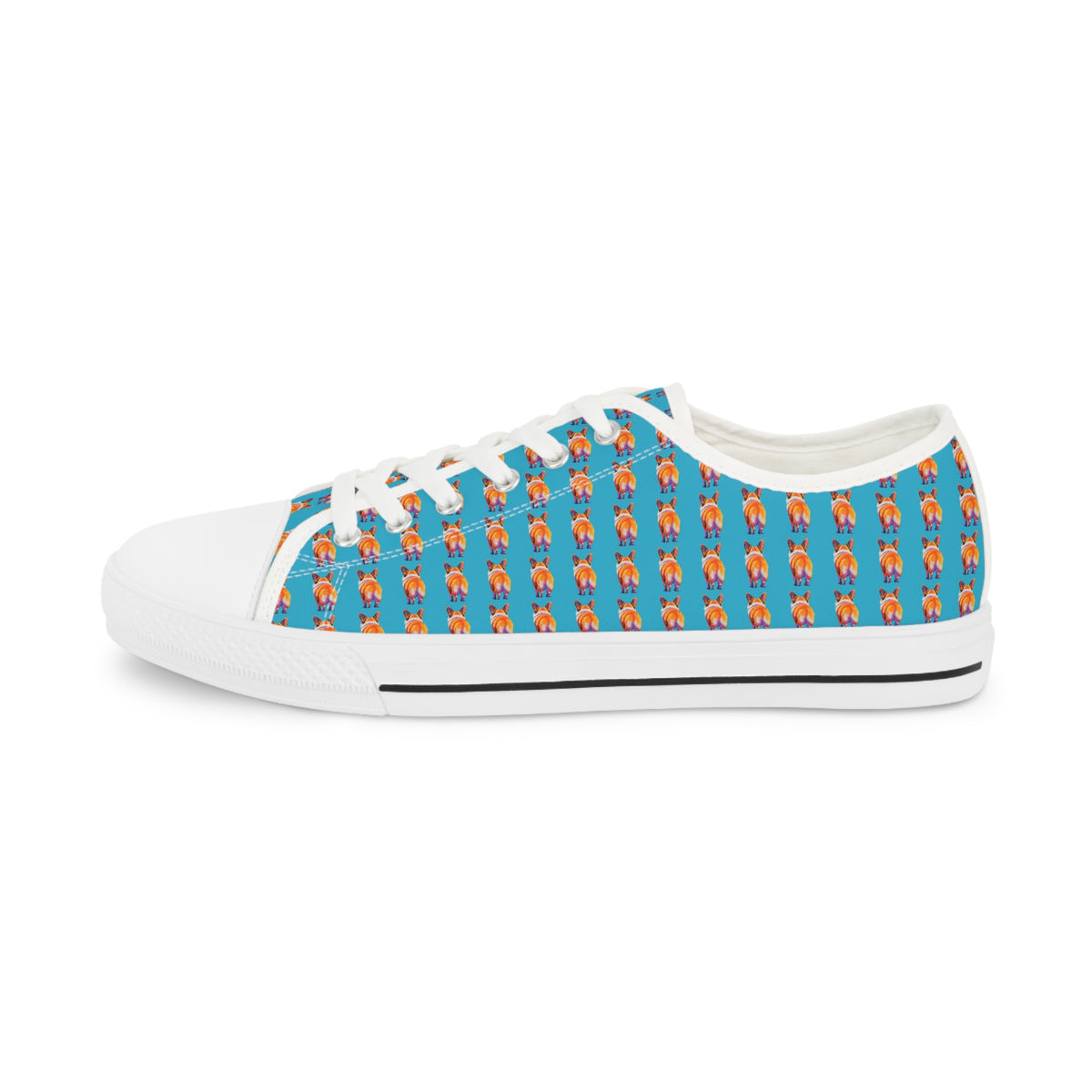 Corgi Butt Stripes Artistic Portrait Men's Low Top Casual Canvas Sneakers