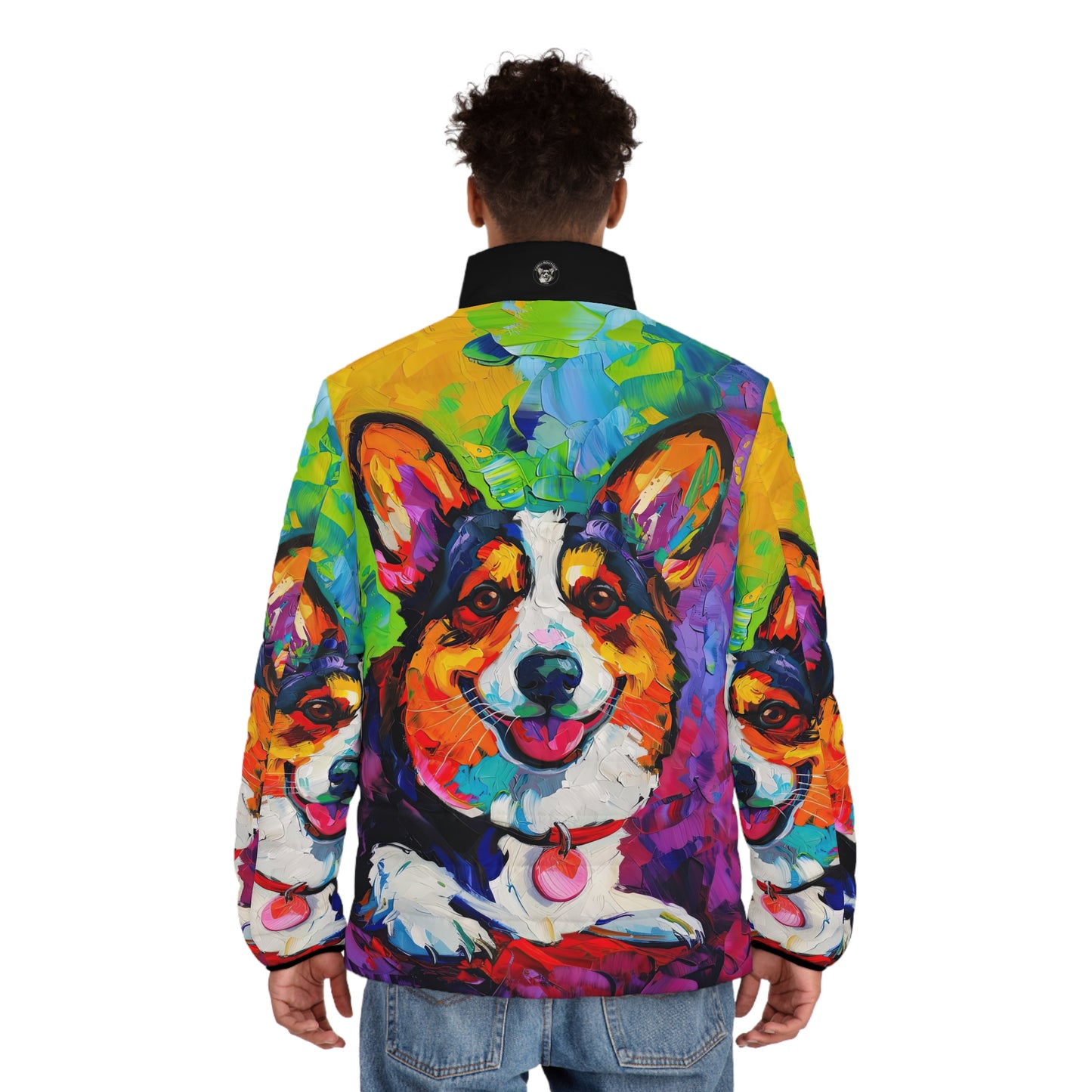 Colorful Corgi Puffer Jacket
