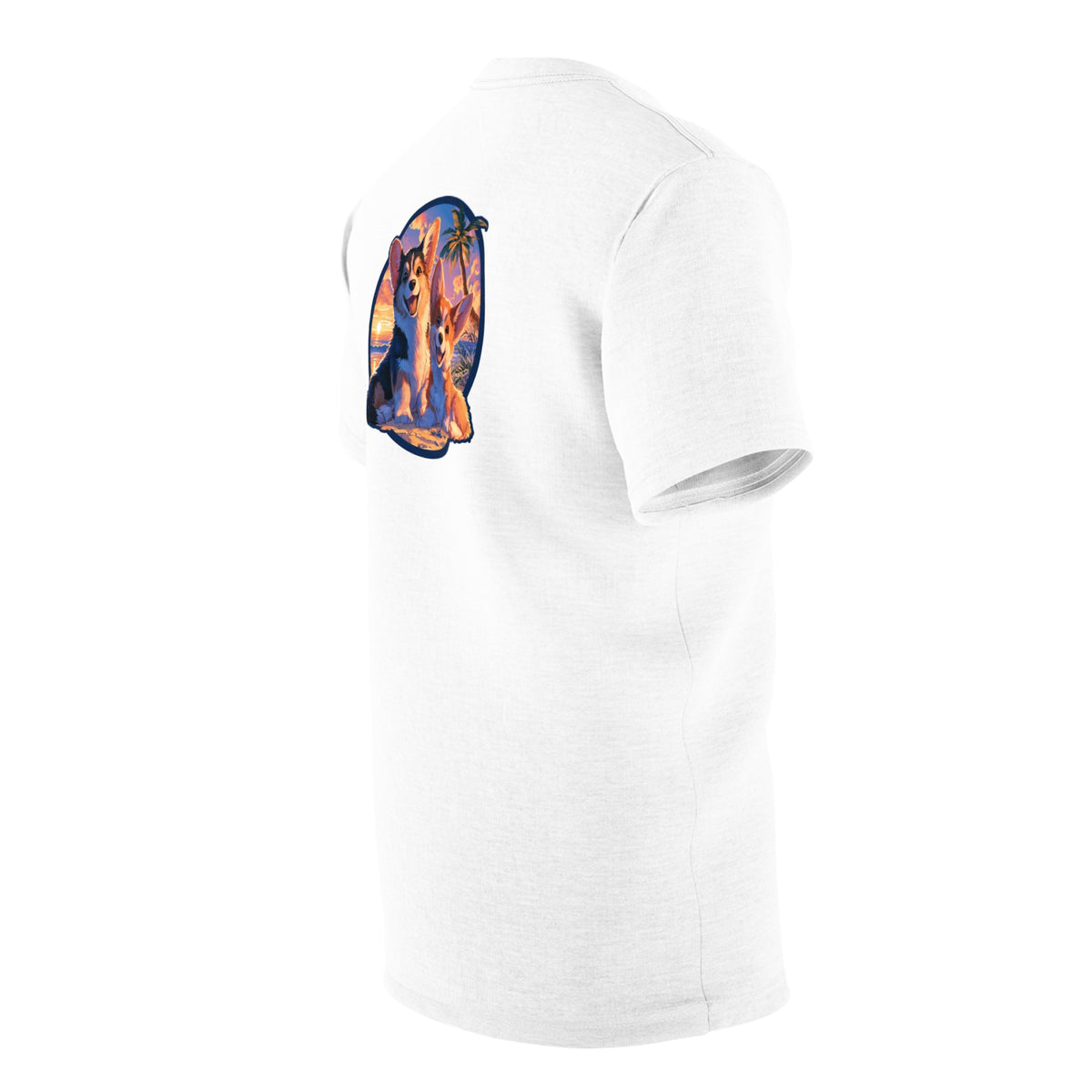 Beachcomber Bliss Unisex Bold Designer Tee - Feeling All Right on Bright White (Part of the Corgi Beach Day Collection)