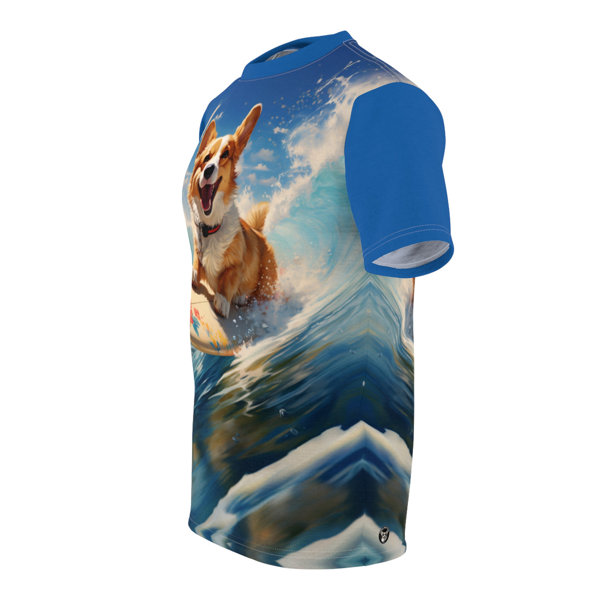 Cowabunga Corgi Unisex Bold Designer Tee - Surf Pup on Pacific Crest (Part of the Corgi Beach Day Collection)