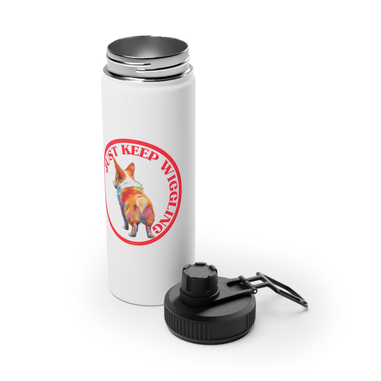 Just Keep Wiggling - Water Bottle with Sport Lid