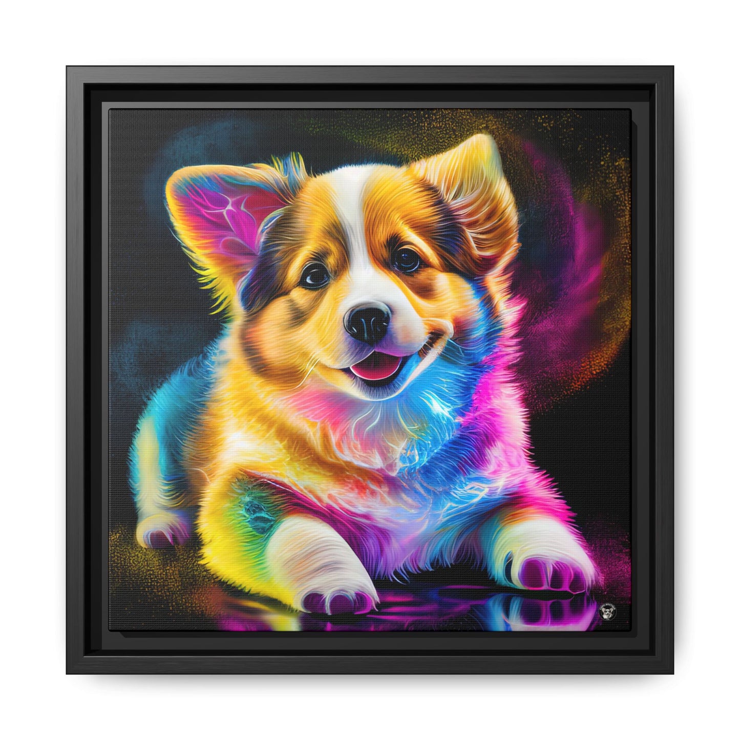 Colorful Corgi on Canvas