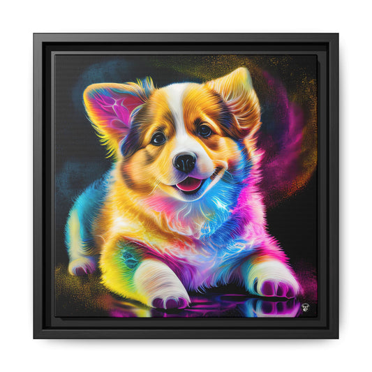 Colorful Corgi on Canvas