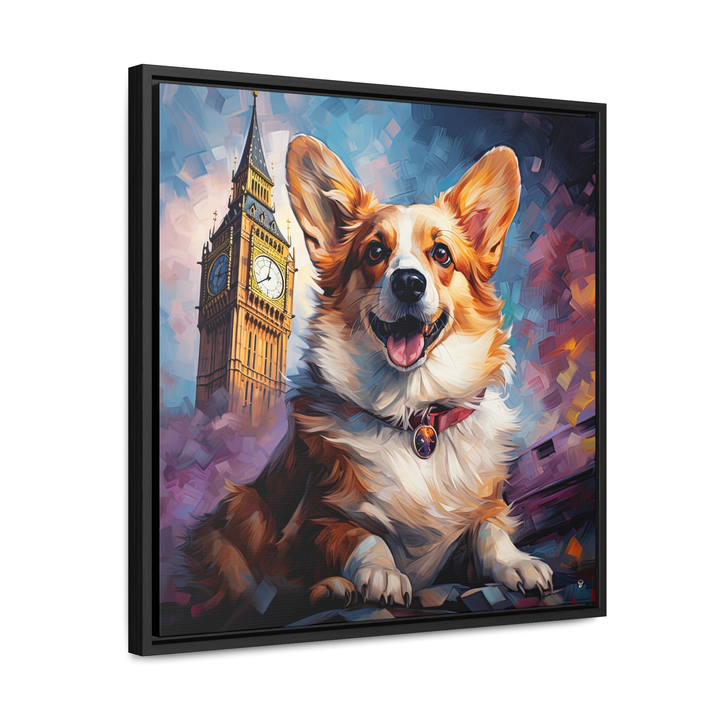 Corgi and Ben - Framed on Canvas