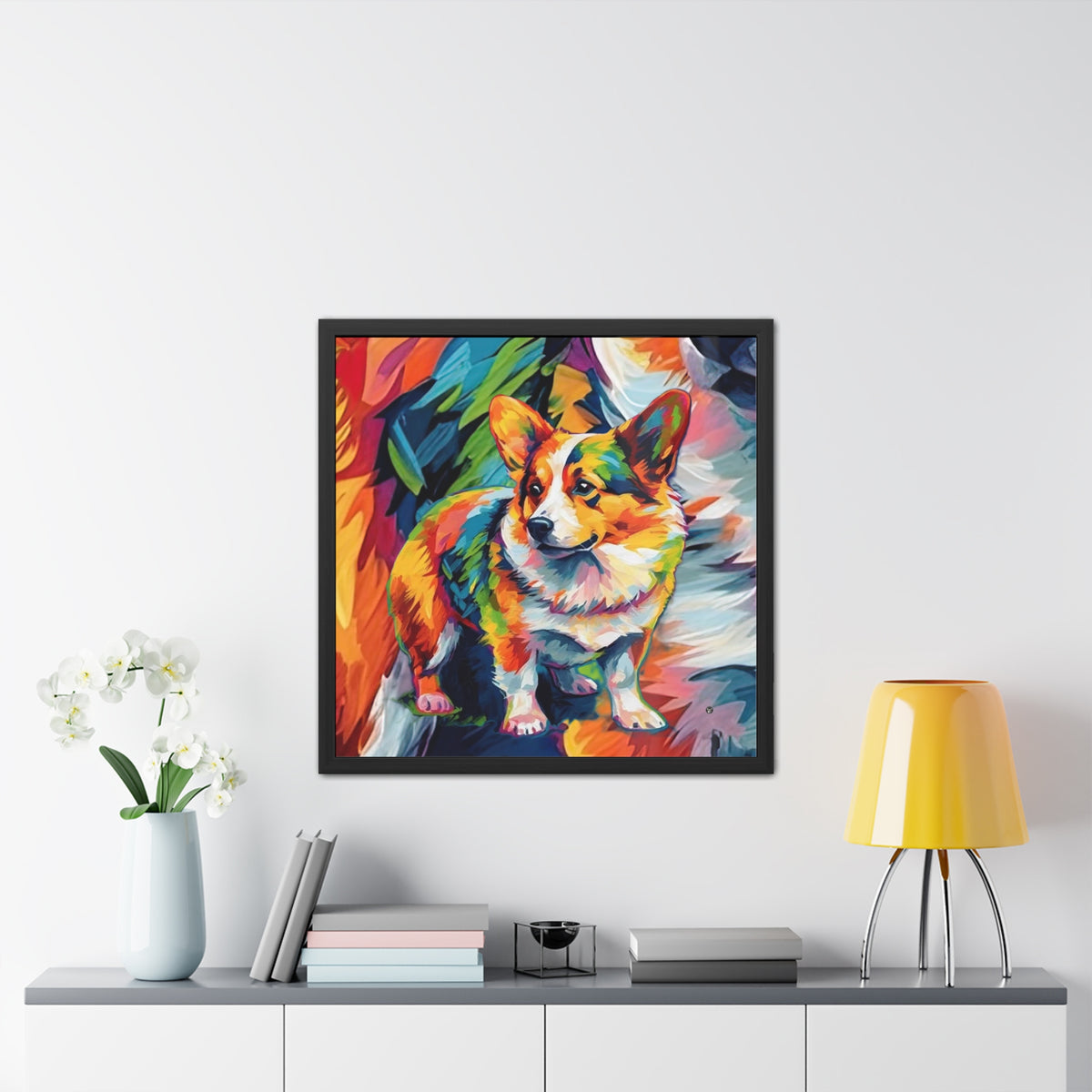 Scouter Corgi Watercolor Framed Print