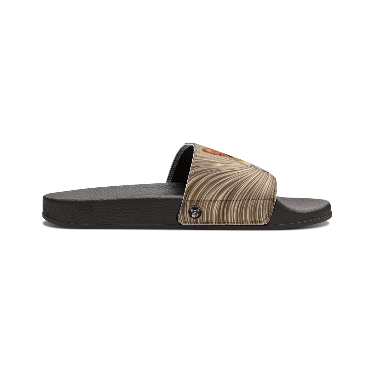 Pembroke Portrait Swirling Tan Men's Gray Slide Sandals - Casual Pool & Beach Slides