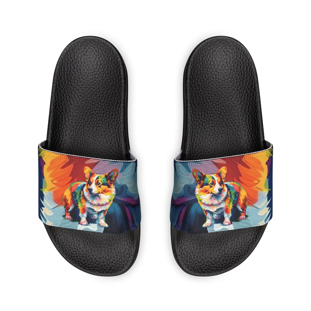 Scouter Corgi Watercolor Women's Casual Slide Sandals - Pool & Beach Slides